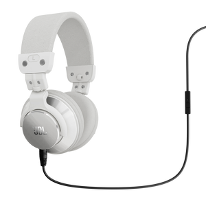 JBL Bassline - White - DJ Style Over-Ear Headphones - Hero